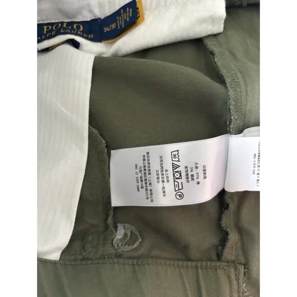 Polo Ralph Lauren Utility Cargo Pants Slim Fit Olive Green Size 34x30 Preppy NWT
